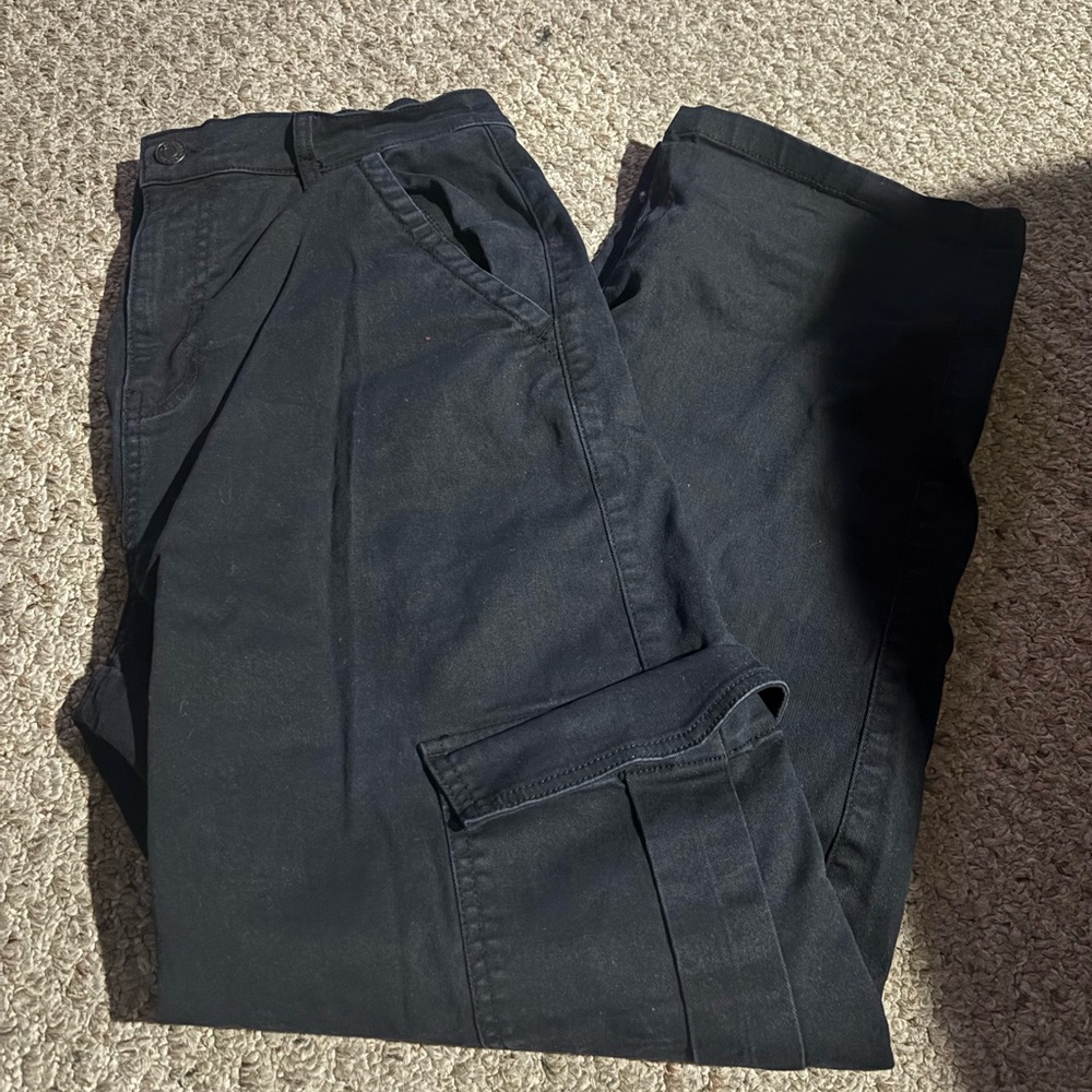 BUNDLE black & green Garage STRAIGHT leg Cargo Pants, size MEDIUM